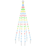 Albero di Natale Pennone Colorato 108 LED 180 cm