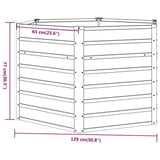 Letto Rialzato da Giardino Ruggine 129x129x77 cm Acciaio Corten