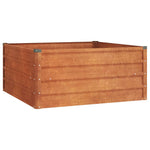 Letto Rialzato da Giardino Ruggine 100x100x45 cm Acciaio Corten