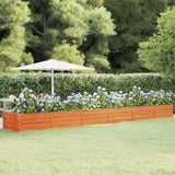 Letto Rialzato da Giardino Ruggine 600x80x45 cm Acciaio Corten