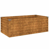 Letto Rialzato da Giardino 100x50x36 cm in Acciaio Corten