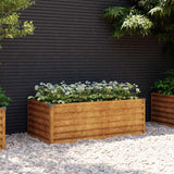 Letto Rialzato da Giardino 100x50x36 cm in Acciaio Corten