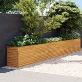 Letto Rialzato da Giardino 578x50x69 cm Acciaio Corten