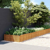 Fioriera Rialzata da Giardino 579x100x36 cm in Acciaio Corten