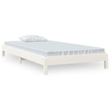 Letto Impilabile Bianco 90x190 cm in Legno Massello di Pino