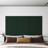 Pannelli Murali 12 pz Verde Scuro 60x30 cm in Velluto 2,16 m