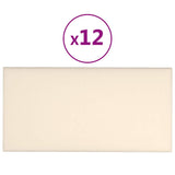 Pannelli Murali 12 pz Crema 60x30 cm Velluto 2,16 m