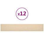 Pannelli Murali 12 pz Crema 90x15 cm Tessuto 1,62 m