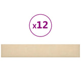 Pannelli Murali 12 pz Crema 90x15 cm Tessuto 1,62 m