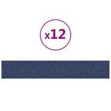 Pannelli Murali 12 pz Blu 90x15 cm Tessuto 1,62 m
