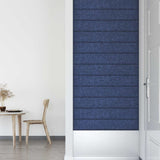 Pannelli Murali 12 pz Blu 90x15 cm Tessuto 1,62 m