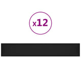 Pannelli Murali 12 pz Neri 90x15 cm in Similpelle 1,62 m