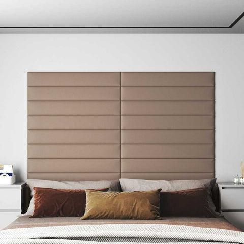 Pannelli Murali 12 pz Cappuccino 90x15 cm in Similpelle 1,62 m