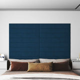 Pannelli Murali 12 pz Blu 90x15 cm Velluto 1,62 m