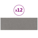 Pannelli Murali 12 pz Grigio Chiaro 90x30 cm Tessuto 3,24 m