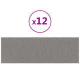 Pannelli Murali 12 pz Grigio Chiaro 90x30 cm Tessuto 3,24 m