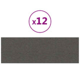 Pannelli Murali 12 pz Grigio Scuro 90x30 cm Tessuto 3,24 m