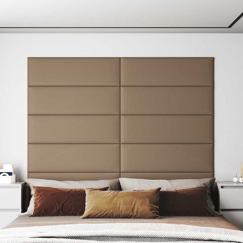 Pannelli Murali 12 pz Cappuccino 90x30 cm in Similpelle 3,24 m