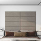 Pannelli Murali 12 pz Grigio Chiaro 90x30 cm Velluto 3,24 m