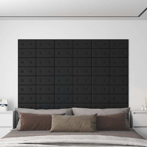 Pannelli Murali 12 pz Neri 30x15 cm in Similpelle 0,54 m