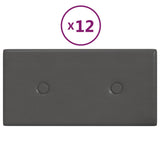 Pannelli Murali 12 pz Grigi 30x15 cm in Similpelle 0,54 m