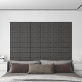 Pannelli Murali 12 pz Grigi 30x15 cm in Similpelle 0,54 m