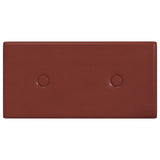 Pannelli Murali 12 pz Rosso Vino 30x15 cm in Similpelle 0,54 m