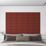 Pannelli Murali 12 pz Rosso Vino 30x15 cm in Similpelle 0,54 m