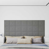 Testiera da Parete 12 pcs Grigio 30 x 30 cm Pelle Sintetica