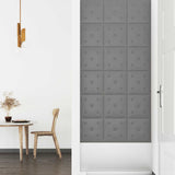 Testiera da Parete 12 pcs Grigio 30 x 30 cm Pelle Sintetica