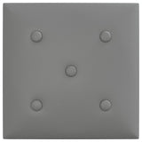 Testiera da Parete 12 pcs Grigio 30 x 30 cm Pelle Sintetica