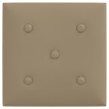 Testiera da Parete 12 pcs Cappuccino 30 x 30 cm Pelle Sintetica