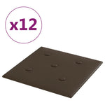 Pannelli Murali 12 pz Marroni 30x30 cm Similpelle 1,08 m