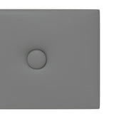 Testiera da Parete 12 pcs Grigio 60 x 15 cm Pelle Sintetica