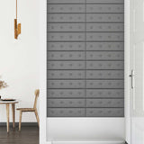 Testiera da Parete 12 pcs Grigio 60 x 15 cm Pelle Sintetica