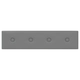 Testiera da Parete 12 pcs Grigio 60 x 15 cm Pelle Sintetica