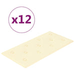 Pannelli Murali 12 pz Crema 60x30 cm Similpelle 2,16 m