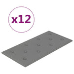 Pannelli Murali 12 pz Grigi 60x30 cm Similpelle 2,16 m