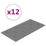 Pannelli Murali 12 pz Grigi 60x30 cm Similpelle 2,16 m