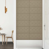 Testiera da Parete 12 pcs Cappuccino 60 x 30 cm Pelle Sintetica