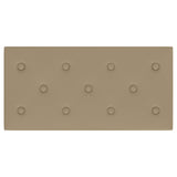 Testiera da Parete 12 pcs Cappuccino 60 x 30 cm Pelle Sintetica