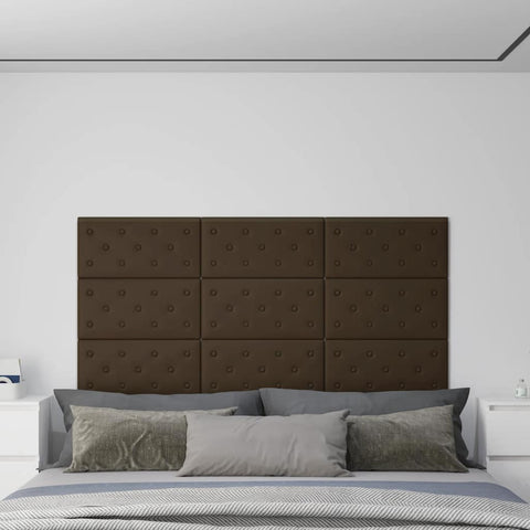 Pannelli Murali 12 pz Marroni 60x30 cm Similpelle 2,16 m
