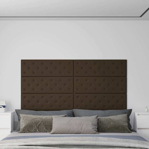Pannelli Murali 12 pz Marroni 90x30 cm in Similpelle 3,24 m