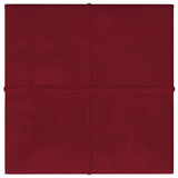 Pannelli Murali 12 pz Rosso Vino 60x15 cm Velluto 1,08 m