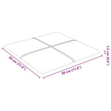 Pannelli Murali 12 pz Rosso Vino 60x15 cm Velluto 1,08 m