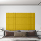 Testiera da Parete 12 pcs Giallo 60 x 30 cm Velluto