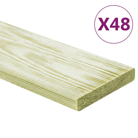 Tavole Pavimento 48pz 5,76 m 1m Legno Massello Pino Impregnato