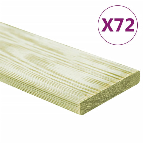 Tavole Pavimento 72pz 8,64 m 1m Legno Massello Pino Impregnato