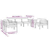 Set Divani da Giardino 7 pz con Cuscini in Alluminio Antracite