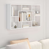 Scaffale Parete Bianco Lucido 85x16x52,5 cm Legno truciolato